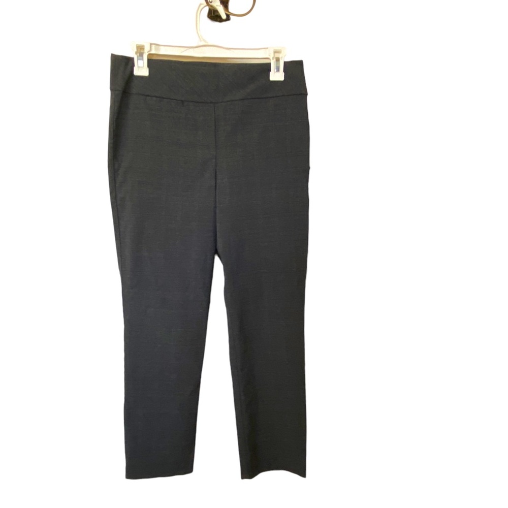 Margaret M Slimming Straight Leg Women’s Dress Pants - Charcoal Gray Plaid